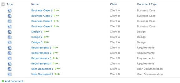 Screenshot of business cases